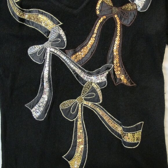 Holiday black silk/angora blend sweater   S - Picture 4 of 9